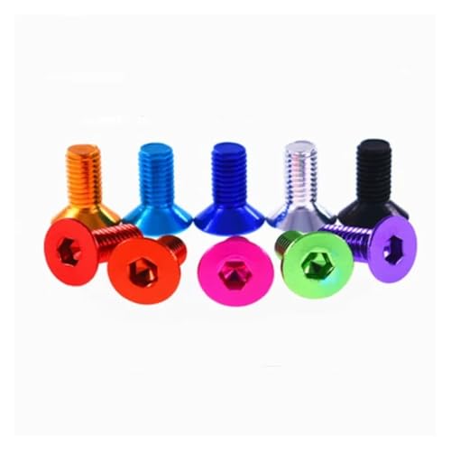 10 stücke Aluminium Flache Schrauben M4 M5 M6 Flache Innensechskant Senkkopf Schrauben Bolzen Eloxiert Farbe(GREEN,20mm,M5) von HEXHUASR