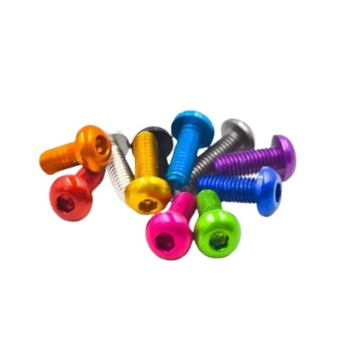 10 stücke iso7380 aluminium halbrundkopfschraube M3 M4 M5 M6 * 5/6/8/10/12/16/20/25/30 bunte Aluminium innensechskant runde kopfschraube(M5x12 10pcs,Red) von HEXHUASR