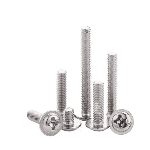 10 teile/los A2-70 Edelstahl Pan Runde Flachrundkopf Mit Unterlegscheibe Kragenschraube Bolzen M2 M2.5 M3 M 4M5 DIN967(6mm x10pcs) von HEXHUASR