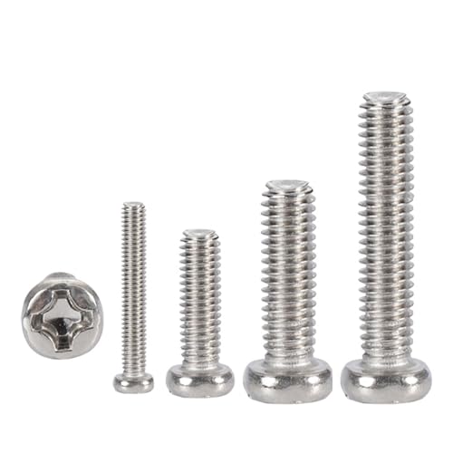 100 teile/los Kreuzschlitz BM Flachkopfschrauben Vernickelter Kohlenstoffstahl M2 M2.5 M3 M4 Phillips Maschinenschrauben Klasse 4.8 DIN7985(16mm,M2.5) von HEXHUASR