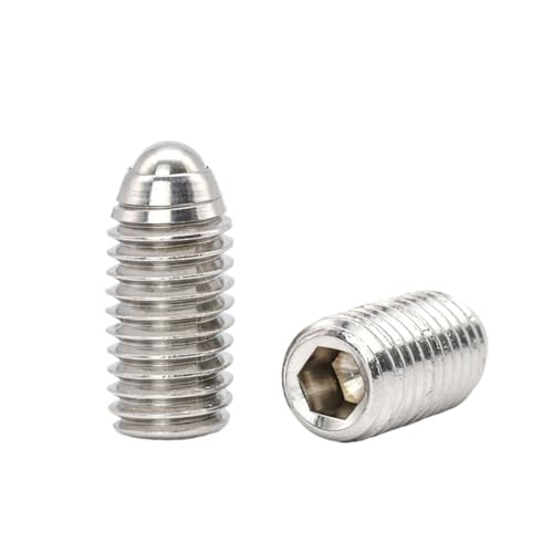 2/5/10/15 Stück Sechskant-Innensechskant-Kugelkopfschrauben mit gewölbter Spitze, metrische Federkolbenschraube, Edelstahl M3-M12(20mm) von HEXHUASR