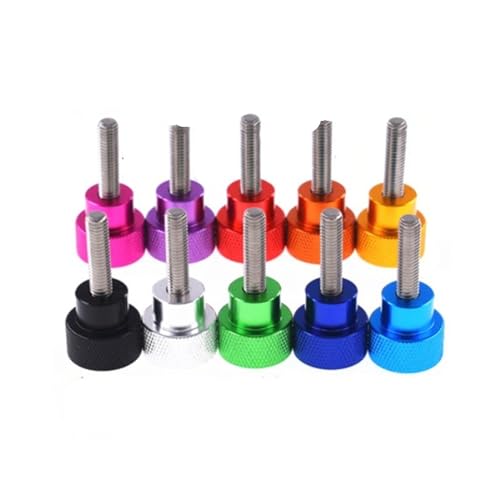 2/5 STÜCKE Aluminium-Rändelschraube M3 M4 m5 m6 Aluminium-Rändelkopf Edelstahlgewinde Rändelschrauben von Hand festziehen(Deep blue,M3X32 5pcs) von HEXHUASR