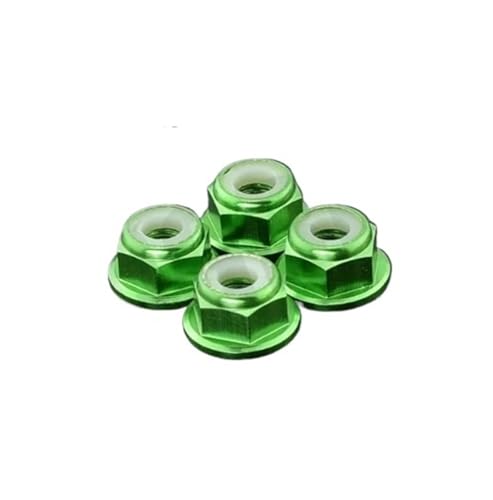 2-10 Stück Aluminium-Flansch-Sicherungsmutter M2 M2.5 M3 M4 M5 M6 M8 bunte eloxierte Aluminium-Nylon-Einsatz-Sicherungsmutter(Green,M3 10pcs) von HEXHUASR