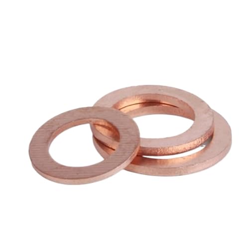 20–50 Stück M3 M4 M5 M6 M7 M8 M10 Dicke 0,1 mm 0,2 mm 0,3 mm 0,5 mm dünne Kupferscheibe Shim Flachring Dichtung Unterlegscheiben(M6x12 50PCS,Thickness 0.5mm) von HEXHUASR