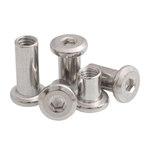 5–10 Stück M3 M4 M5 m6 304 Edelstahl große flache Innensechskant Möbel Nietmutter Stecker Einsatz Gelenkhülse Überwurfmutter Schraube(M3X12 10PCS) von HEXHUASR