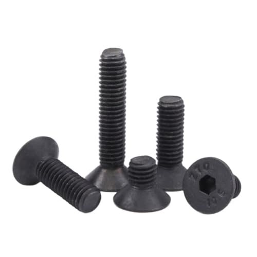 5 Stück – 100 Stück Din7991 M1.6 M2 M2.5 M3 M4 M5 M6 M8 Edelstahl 304 G10.9 Schwarze flache Sechskant-Senkkopfschraube(Grade 10.9 black,12mm) von HEXHUASR