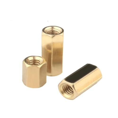 500/1000 Stück M2 M2.5 m3 Sechskant-Messing-Abstandshalter, Innengewinde auf Innengewinde, Messing-Abstandshalter, Länge 3 mm bis 20 mm(Length 18mm,M2.5 500PCS) von HEXHUASR