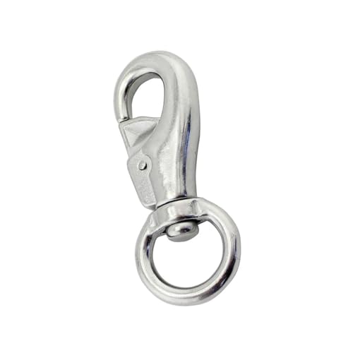 HEXHUASR 1 STÜCKE Edelstahl Bull Swivel Eye Snap Clip Haken 100mm Karabinerhaken for Hängematte Hängen Kit von HEXHUASR
