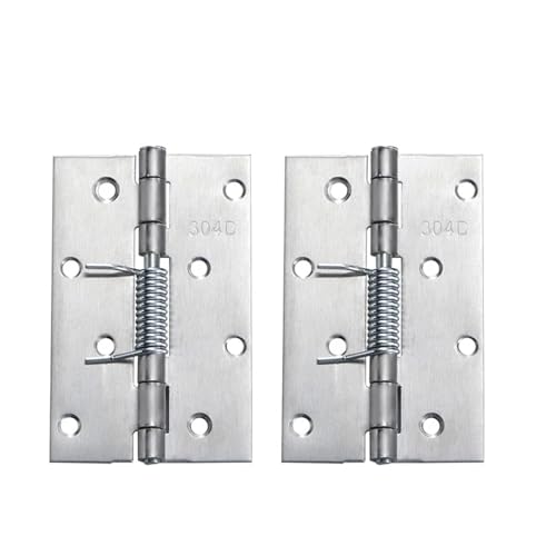HEXHUASR 2 stücke Selbstschließende Federtürscharniere Edelstahlscharniere for Schränke Türschließer Automatischer Rückprallscharnier Möbelbeschläge(3inch) von HEXHUASR