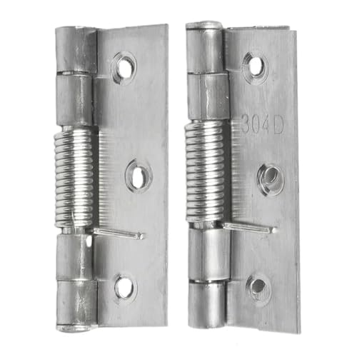 HEXHUASR 2 stücke Selbstschließende Federtürscharniere Edelstahlscharniere for Schränke Türschließer Automatischer Rückprallscharnier Möbelbeschläge(4inch) von HEXHUASR