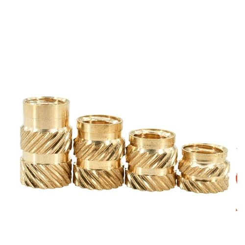 HEXHUASR 500/1000 STÜCKE M1 M1.4 M1.6 M1.7 Messing-Hotmelt-Rändeleinsätze Mutter Innengewinde Eingebettete Teile Eingepresst in Loch for 3D-Druck(500PCS,M1.4xL1.8xOD2.3) von HEXHUASR