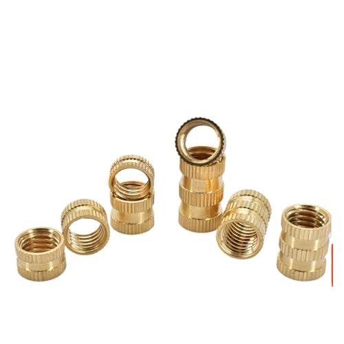 HEXHUASR M2 M2.5 M3 M4 M5 M6 M8 M10 Gewinde Hitze Messing Einsatzmuttern Injektion Hot Melt Rändelmutter Einsätze for 3D-Drucker Kunststoffgehäuse(M2 (OD3.2mm) 60PCS) von HEXHUASR