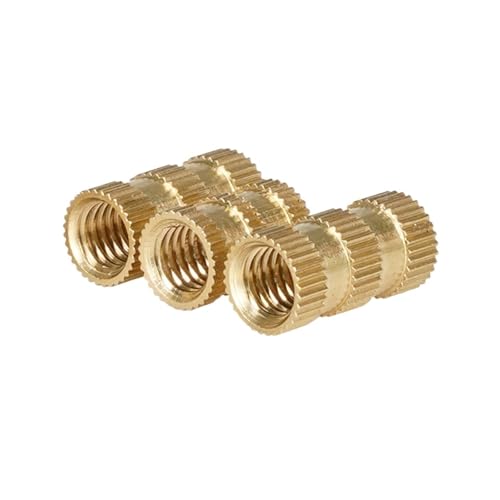 HEXHUASR M2 M2.5 M3 M4 M5 M6 M8 M10 Messingmuttern mit metrischem Gewinde, Spritzguss, Doppeltwill-Einbettung, Kupfermuttern for Anbringen eines 3D-Druckers(M4 (OD6mm) (20PCS)) von HEXHUASR