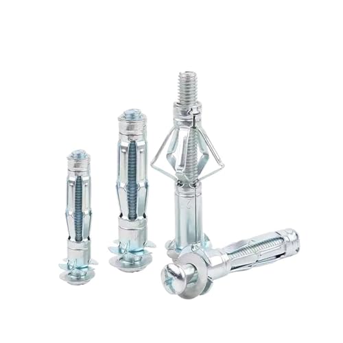 HEXHUASR M4 M5 M6 M8 Trockenbauanker Gipskartondübel Hohlraumdübel Hohlwandanker for Deckendehnschrauben Gipskartonloch(M8x80(2pcs)) von HEXHUASR