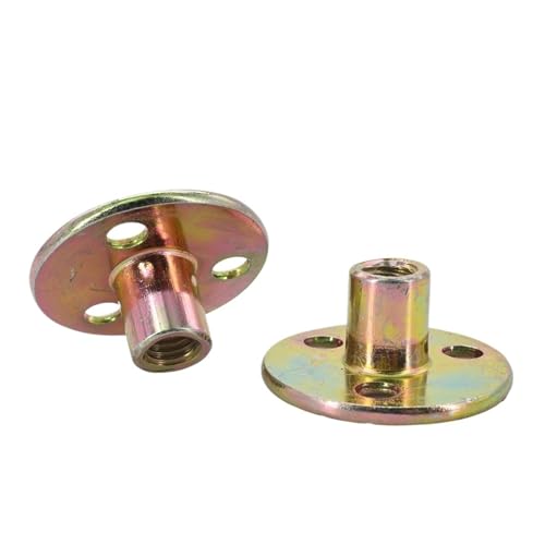 HEXHUASR M6 M8 M10 Eisenplatte Möbel Paar Kontermutter for Holz Eisenplatte Möbel Schiene Schloss Sofa Fuß verzinkt Drei-Loch Mutter(M10 (2Pcs)) von HEXHUASR