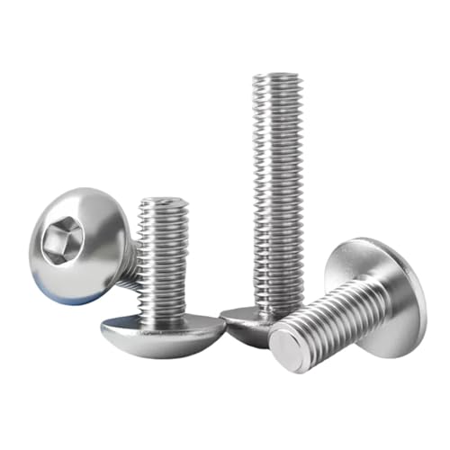 M2 M2.5 M3 M4 M5 M6 M8 M10 Sechskant-Rundkopfschrauben aus Edelstahl 304 mit Pilzkopf und Innensechskant(45mm,M4 (20pcs)) von HEXHUASR