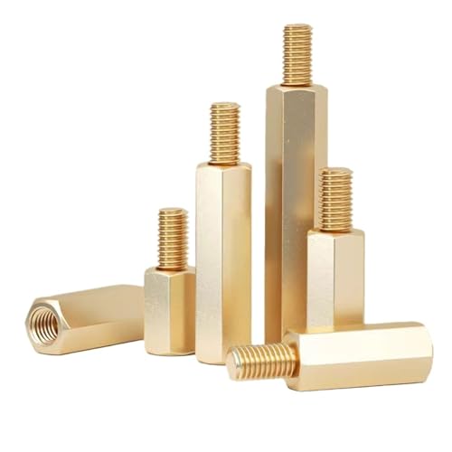 M2 M2.5 M3 M4 M5 M6 Messing-Sechskant-Abstandshalter for Motherboards, Stecker auf Buchse, Abstandsschraube for Board-Rack-Bolzen, metrisches Gewinde, Abstandsbolzen(45mm(3Pcs), M2.5 (Thread 6mm)) von HEXHUASR