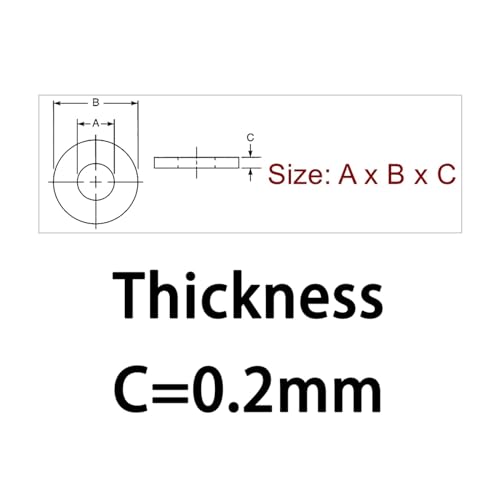 M9-M19 Dünne Unterlegscheibe aus Edelstahl Hochpräzise Einstelldichtung Ultradünne Unterlegscheibe Dicke 0,1 0,2 0,3 0,5 0,8 1,0 mm(Color:Thickness 0.2mm,Size:9X11X THICKNESS_20PCS) von HEXHUASR