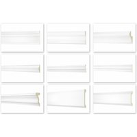 2 Meter Flachleiste - Stuckleiste aus pu glatt, hart, stoßfest - Perfect ad Serie 1: AD311 - 87x27mm von HEXIM PERFECT