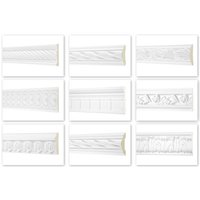 2 Meter Flachprofil - Stuckleiste aus pu gemustert, stoßfest - Perfect ac Serie 1: AC202 - 60x13mm von HEXIM PERFECT