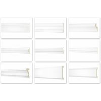 2 Meter Flachleiste - Stuckleiste aus pu glatt, hart, stoßfest - Perfect ad Serie 1: AD351 - 76x25mm von HEXIM PERFECT