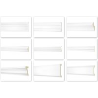 Hexim Perfect - 2 Meter Flachleiste - Stuckleiste aus pu glatt, hart, stoßfest - Perfect ad Serie 1: AD341 - 25x15mm von HEXIM PERFECT