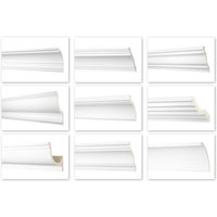 Hexim Perfect - 2 Meter Zierleisten, alle Modelle - Stuckleiste aus pu glatt, stoßfest - Perfect ab: AB245 - 25x25mm von HEXIM PERFECT