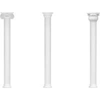 Säulen und Halbsäulen rund glatt Stuck Auswahl 180mm N3218: Rund, Komplettset 1 von HEXIM PERFECT