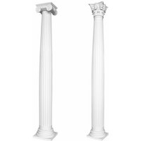 Säulen und Halbsäulen rund kanneliert Stuck Auswahl 203mm N3220: Rund, Komplettset 1 von HEXIM PERFECT