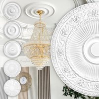 Hexim Perfect - Stuckrosette aus pu, B3048 bis B3121 weiß - Deckenrosette Stuck Wanddeko Wohnzimmer: B3048 - ø 615mm Hexim Perfect - Stuckrosette aus pu, B3048 bis B3121 weiß - Deckenrosette Stuck Wanddeko Wohnzimmer: B3048 - ø 615mm von HEXIM PERFECT