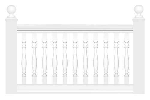 HEXIM Leichtbalustrade - Geländer/Brüstung aus PU Kunststoff weiß, Auswahl aller Komponenten - Perfect M1010 (Baluster M1011) von HEXIM Perfect