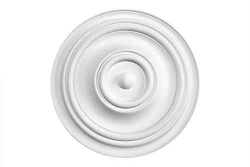HEXIM Perfect Stuckrosette B3072, Ø 80cm - Deckenrosette weiß, aus PU/Polyurethane, Zierelement, Stuck, Wanddeko Wohnzimmer Lampe rund von HEXIM Perfect