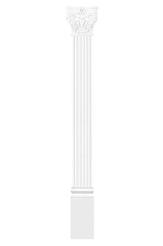 HEXIM Pilaster ca. 180x25mm - Wandreliefe/Stuckdekor aus PU Hartschaum, Auswahl von Schaft, Kapitell & Sockel - Perfect D1522 (2 Meter Schaft D1522) von HEXIM Perfect