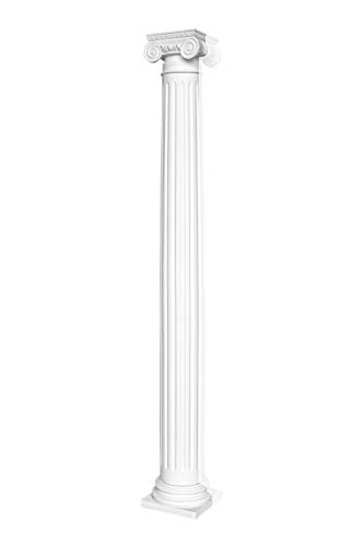 Halbsäule | rund | kanneliert | vorgrundierte Oberfläche | stoßfest | klassisch | Barock | Dekosäule | Stuck | weiß | PU | N3215H Set | 152 mm von HEXIM Perfect