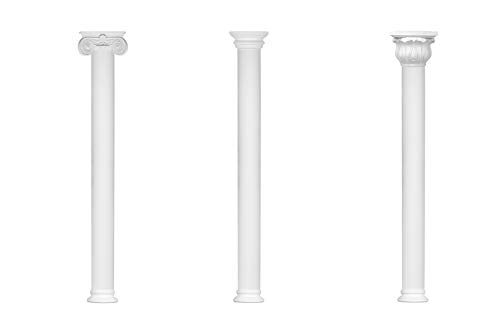 Kapitell für Halbsäulen | vorgrundierte Oberfläche | stoßfest | Klassisch | Barock | Zierelement | Stuck | weiß | PU | N1018-2H | Fassung 175 mm von HEXIM Perfect