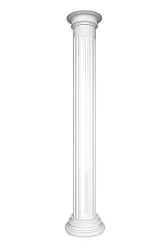 Säule | rund | kanneliert | vorgrundierte Oberfläche | stoßfest | Klassisch | Barock | Dekosäule | Stuck | weiß | PU | N3324F Set | 240 mm von HEXIM Perfect