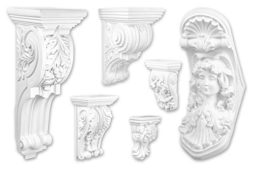 HEXIM PERFECT Stuckkonsole - große Auswahl an Wandkonsolen - Antike Wanddeko im Barock- & Jugendstil aus vorgrundiertem, schlagfestem Polyurethan mit feinen Verzierungen (C8034 172x112mm) von HEXIM Perfect