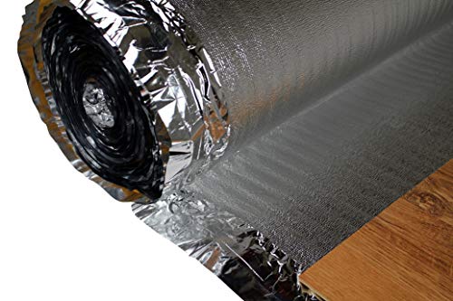 HEXIM Trittschalldämmung - integrierte Alu Kaschierung für Parkett- und Laminatböden - Silver Plus, 25 m² pro Rolle (2mm, 25 Quadratmeter) HEXIM Trittschalldämmung - integrierte Alu Kaschierung für Parkett- und Laminatböden - Silver Plus, 25 m² pro Rolle (2mm, 25 Quadratmeter) von HEXIM