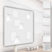 3D Wandpaneele aus pvc Kunststoff - weiße Wandverkleidung mit 3D Optik - Abstrakte Motive: 1 Platte / Muster, HD009 von HEXIM