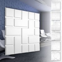 Hexim - 3D Wandpaneele aus pvc Kunststoff - weiße Wandverkleidung mit 3D Optik - Cube Motive: 5 qm 20 Platten, HD061 von HEXIM