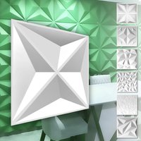 Hexim - 3D Wandpaneele aus pvc Kunststoff - weiße Wandverkleidung mit 3D Optik - Diamond Motive: 3 qm 12 Platten, HD003 von HEXIM