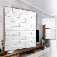 3D Wandpaneele aus pvc Kunststoff - weiße Wandverkleidung mit 3D Optik - Ziegel Motive: 1 Platte / Muster, HD114 von HEXIM