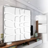 3D Wandpaneele aus PVC Kunststoff - weiße Wandverkleidung mit 3D Optik - Ziegel Motive: 1 Platte / Muster, HD065 von HEXIM