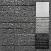 Hexim - 3D Wandpaneele selbstklebend 1qm / 2 Stück, Steinoptik xpe Kunststoff Ziegel Tapeten 77x70 cm: 2 Paneele / 1.06 m², Anthrazit von HEXIM