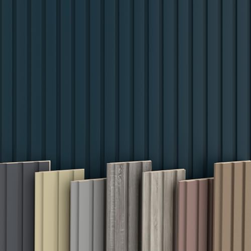 BEATS Lamellen 2,75m HEXIM - MDF Holz Lamellenwand Wandpaneele Lamellenverkleidung Wandverkleidung Lamellenpaneele Holzpaneele Natur (12 Paneele & Zubehör, Beats De Luxe Ocean) von HEXIM