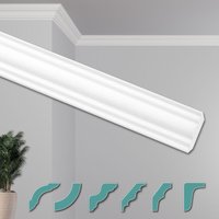 HEXIMO Deckenleisten modern XPS Styropor weiß, 2 Meter Stuckleisten Styroporleisten: ZG11 - 36 x 30 mm, 50 Meter Sparpaket von HEXIM