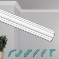 O Deckenleisten modern xps Styropor weiß, 2 Meter Stuckleisten Styroporleisten: ZG17 - 45 x 45 mm, Max. Paket (bester Meterpreis) - Hexim von HEXIM