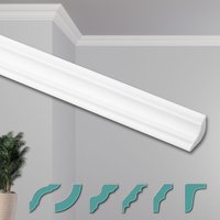 Hexim - o Deckenleisten modern xps Styropor weiß, 2 Meter Stuckleisten Styroporleisten:ZG3 - 22 x 22 mm, 20 Meter Sparpaket von HEXIM