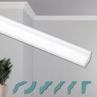 O Deckenleisten modern xps Styropor weiß, 2 Meter Stuckleisten Styroporleisten: ZG5 - 28 x 20 mm, 50 Meter Sparpaket - Hexim von HEXIM