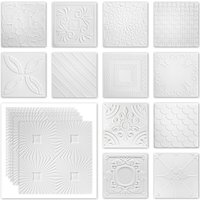 Deckenplatten Styropor xps - weiß viele Motive 50x50cm - Sparpaket Nr.01 bis Nr.69: Nr.11, 2 m² / 8 Platten von HEXIM